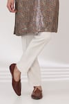 Rabani & Rakha_Brown Kurta Sheeted And Georgette Printed Abstract & Pant Set  _Online_at_Aza_Fashions