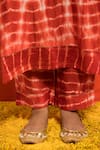 Buy_Mithi Supari_Red Pure Silk Chanderi Embroidered Tie Dye Keyhole Kurta And Pant Set 