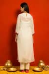 Shop_Mithi Supari_Ivory Malai Chanderi Embellished Mirror V Neck Kurta And Pant Set _at_Aza_Fashions