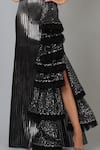 Geisha Designs Black Polyester Hand Embroidered Sequins One Shoulder Estelle Gown Online at Aza Fashions Geisha Designs_Black Polyester Hand Embroidered Sequins One Shoulder Estelle Gown _Online_at_Aza_Fashions