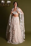 Buy_Geisha Designs_Off White Nylon Embroidered Arielle Floral Jaal Bridal Lehenga Set  _at_Aza_Fashions