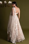 Shop_Geisha Designs_Off White Nylon Embroidered Arielle Floral Jaal Bridal Lehenga Set  _at_Aza_Fashions