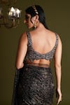 Geisha Designs Black Nylon Embroidered Liora Lace Embellished Pre-draped Saree Set Online at Aza Fashions Geisha Designs_Black Nylon Embroidered Liora Lace Embellished Pre-draped Saree Set _Online_at_Aza_Fashions