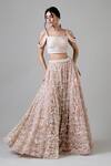 Buy_Geisha Designs_Pink Nylon, Rayon, Polyester Embroidery, Beads, Althaia Floral Work Lehenga Set _at_Aza_Fashions
