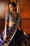 Buy_JAYANTI REDDY_Purple Raw Silk Embroidered Floral Scallop Bridal Lehenga Set _Online_at_Aza_Fashions