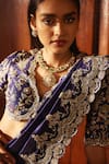 JAYANTI REDDY_Purple Raw Silk Embroidered Floral Scallop Bridal Lehenga Set _at_Aza_Fashions