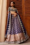 Buy_JAYANTI REDDY_Purple Banaras Silk Embroidered Zardozi Floral Bridal Lehenga Set _at_Aza_Fashions