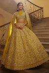 Buy_JAYANTI REDDY_Yellow Raw Silk Embroidered Zardozi Round Foliage Bridal Lehenga Set For Women_at_Aza_Fashions