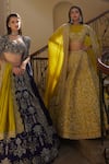 JAYANTI REDDY_Yellow Raw Silk Embroidered Zardozi Round Foliage Bridal Lehenga Set For Women_Online_at_Aza_Fashions
