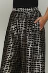 Buy_Abraham & Thakore_Black Brocade Lattice And Checkered Pattern Palazzo  _Online_at_Aza_Fashions