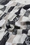 Buy_Abraham And Thakore_Ivory Chanderi Sequins Collared Checkered Print Shirt 