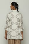 Shop_Abraham And Thakore_Ivory Chanderi Embroidery Collared Shirt _at_Aza_Fashions
