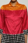 Buy_Abraham & Thakore_Fuchsia Silk Printed Ikat Collar Shirt _Online_at_Aza_Fashions