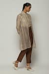 Buy_Abraham & Thakore_Grey Silk Embroidered Sequin Open Tribal Checks Jacket  _Online_at_Aza_Fashions