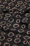 Abraham & Thakore_Black Silk Printed Circle U Neck Kurta  _at_Aza_Fashions