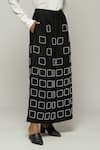 Abraham & Thakore_Black Chanderi Embroidered Cutdana Geometric Square Palazzo  _Online_at_Aza_Fashions