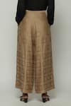 Buy_Abraham & Thakore_Brown Chanderi Embroidery Square Palazzo  _Online_at_Aza_Fashions