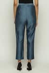 Buy_Abraham And Thakore_Blue Chanderi Plain Tapered Pant_Online_at_Aza_Fashions