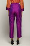 Abraham And Thakore_Purple Silk Embroidery Pant _at_Aza_Fashions