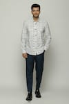 Buy_Abraham & Thakore_Ivory Poplin Car Pattern Button Down Shirt  _at_Aza_Fashions