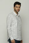 Buy_Abraham & Thakore_Ivory Poplin Car Pattern Button Down Shirt  _Online_at_Aza_Fashions