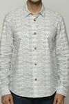 Shop_Abraham & Thakore_Ivory Poplin Car Pattern Button Down Shirt  _Online_at_Aza_Fashions