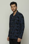 Buy_Abraham & Thakore_Black Poplin Shoes Pattern Button Down Shirt  _Online_at_Aza_Fashions