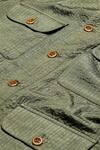 Shop_Abraham & Thakore_Green Silk Stripe Texture Tonal Trupanto Stitch Line Jacket _Online_at_Aza_Fashions
