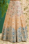 Shop_Alaya Advani_Multi Color Chanderi Silk Printed And Embroidered Floral Panelled Lehenga Set