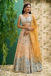 Buy_Alaya Advani_Multi Color Chanderi Silk Printed And Embroidered Floral Panelled Lehenga Set_at_Aza_Fashions