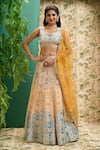 Buy_Alaya Advani_Multi Color Chanderi Silk Printed And Embroidered Floral Panelled Lehenga Set_Online_at_Aza_Fashions