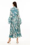Shop_Koai_Blue Chiffon Embroidery Collared Foliage Pattern Ruffle Shirt _at_Aza_Fashions