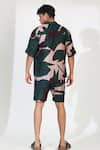 Shop_Koai_Green Cotton, Silk Leaf Pattern Button Down Shirt _at_Aza_Fashions