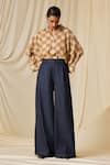 Buy_Cord_Blue Denim Plain Lounge Flared Pant _at_Aza_Fashions