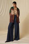 Shop_Cord_Blue Denim Plain Lounge Flared Pant _at_Aza_Fashions