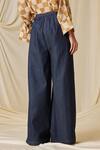 Buy_Cord_Blue Denim Plain Lounge Flared Pant _Online_at_Aza_Fashions