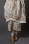 Rohit Bal_Ivory Chanderi Silk Embroidered Zari Round Neck Vintage Kurta Set _at_Aza_Fashions