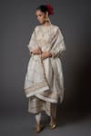 Buy_Rohit Bal_Ivory Chanderi Silk Embroidered Zari Round Neck Vintage Kurta Set 