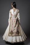 Shop_Rohit Bal_Ivory Chanderi Silk Embroidery Mughal Bloom Round Split Anarkali Set _at_Aza_Fashions