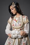 Buy_Rohit Bal_Ivory Chanderi Silk Embroidery Mughal Bloom Round Split Anarkali Set _Online_at_Aza_Fashions