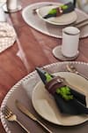 Shop_Tann-ED_Grey Leather Woven Bordered 2 Pcs Placemat Set_Online_at_Aza_Fashions