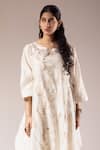 PRAMA BY PRATIMA PANDEY_Ivory Silk Chanderi Embroidery Vine Round Ivy Kurta With Inner Dress  _Online_at_Aza_Fashions