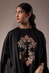 PRAMA BY PRATIMA PANDEY_Black Chanderi Embroidered Dori Round Kaftan With Inner _Online_at_Aza_Fashions