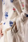 Buy_PRAMA BY PRATIMA PANDEY_Ivory Cotton Hand Painted Floral Collared Motif Shirt And Pant Set  _Online_at_Aza_Fashions