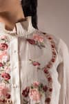 Buy_PRAMA BY PRATIMA PANDEY_White Cotton Embroidered Floral Stand Collar Shirt And Pant Set  _Online_at_Aza_Fashions