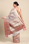 Shop Sayisha White Silk Printed Cow Saree With Running Blouse at Aza Fashions Shop_Sayisha_White Silk Printed Cow Saree With Running Blouse_at_Aza_Fashions