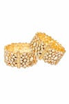 Buy_MAISARA JEWELRY_Gold Plated Kundan Embellished Bangles - Set Of 2_at_Aza_Fashions