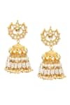 Shop_MAISARA JEWELRY_Gold Plated Kundan And Pearls Embellished & Jhumkas_at_Aza_Fashions