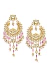 Buy_MAISARA JEWELRY_Gold Plated Kundan Bead And Pearl Embellished Chandbalis_at_Aza_Fashions