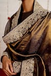 Mimamsaa_Brown Tissue Silk Embroidery Floral Firdaus Dupatta  _Online_at_Aza_Fashions